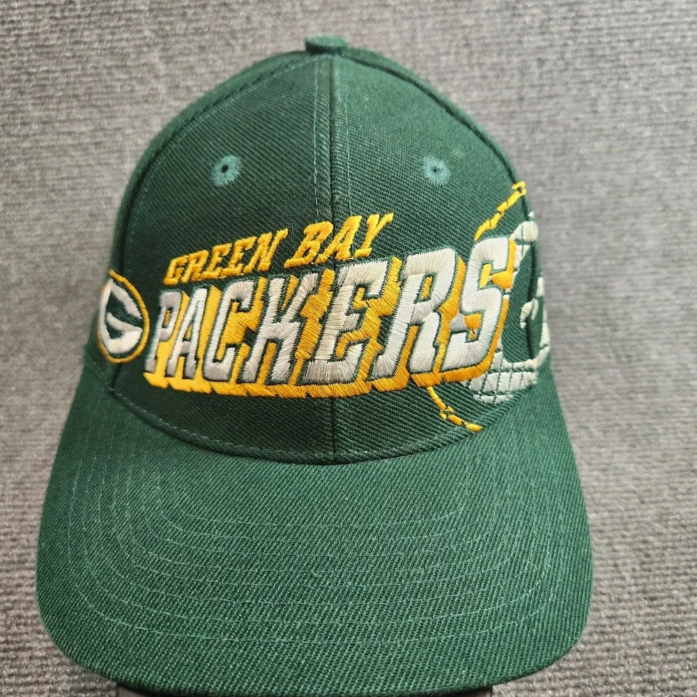 Vintage Green Bay Packers Snapback Hat Sports Specialties Shadow Grid Wool Blend